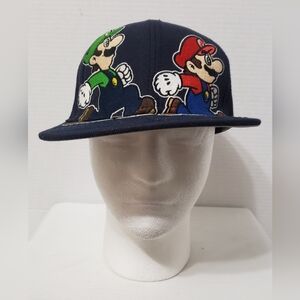 Super Mario/Luigi Baseball Cap Hat Adjustable Navy